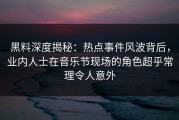 黑料深度揭秘：热点事件风波背后，业内人士在音乐节现场的角色超乎常理令人意外