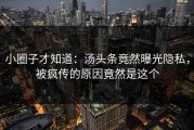 小圈子才知道：汤头条竟然曝光隐私，被疯传的原因竟然是这个