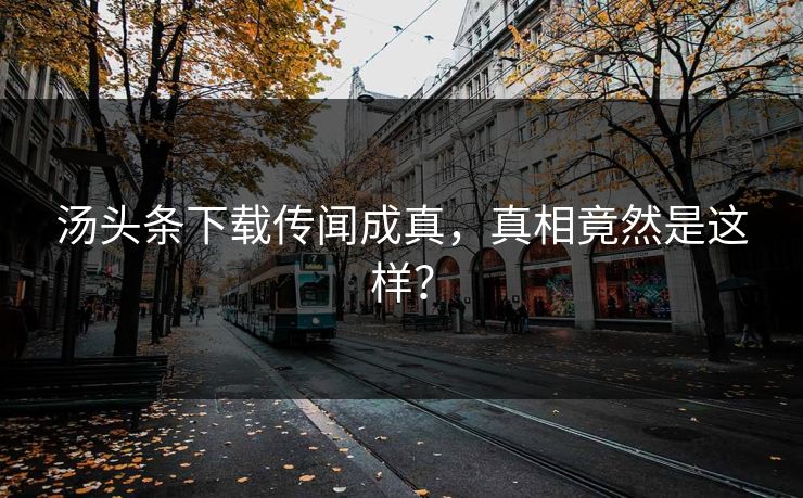汤头条下载传闻成真，真相竟然是这样？