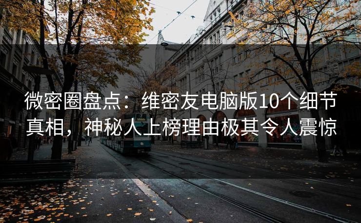 微密圈盘点：维密友电脑版10个细节真相，神秘人上榜理由极其令人震惊